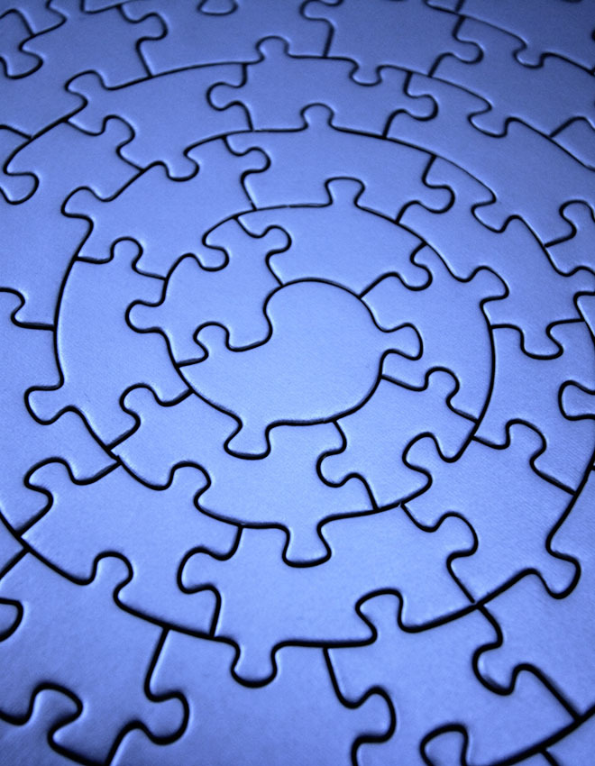 blue circular jigsaw puzzle