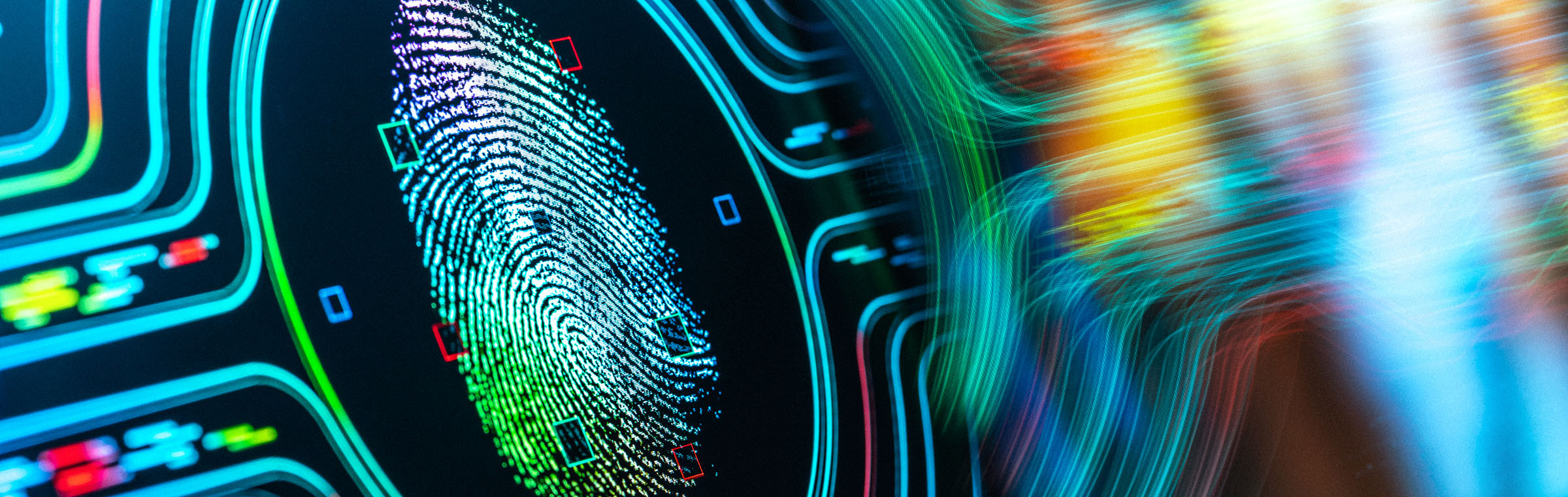 Fingerprint Authentication Button. Biometric Security Background