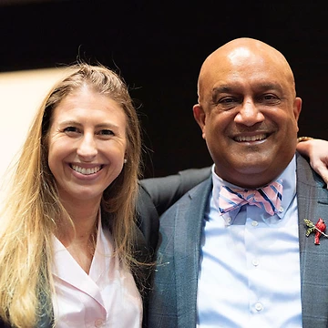 Victor Cardwell and Leah Stiegler smiling for the camera